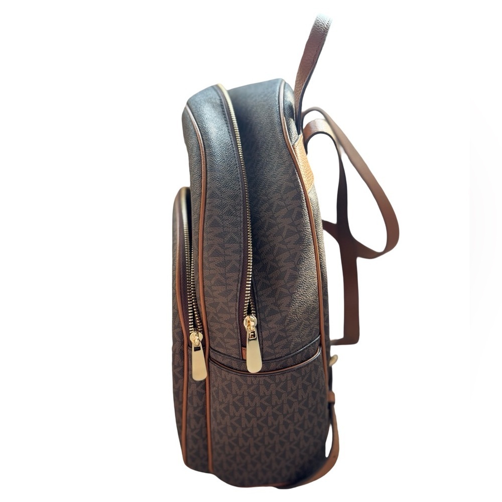 NWT Michael Kors Abbey Signature Brown/Acorn Backpack with Gold Accents (Large) - Picture 10 of 11